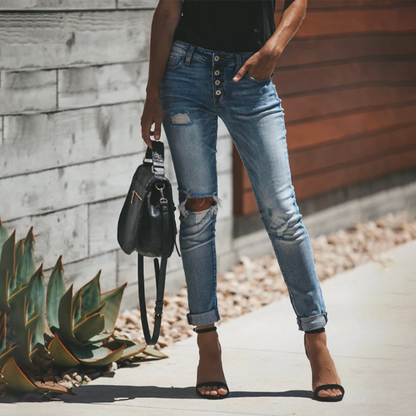 LISELOTTE - Vrouwen gescheurde zomerjeans