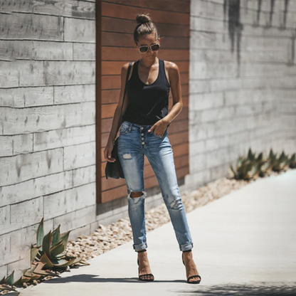 LISELOTTE - Vrouwen gescheurde zomerjeans