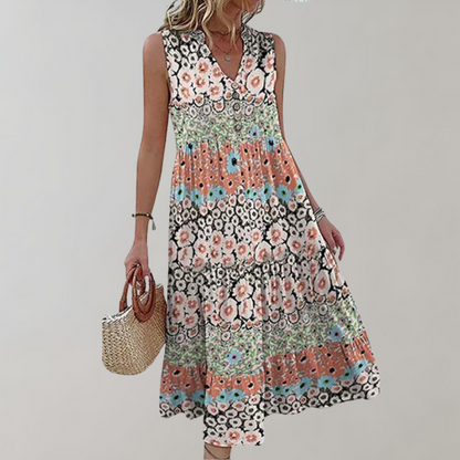 Iselin - Elegante zomerse gebloemde damesjurk