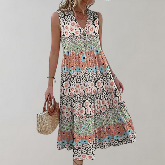 Iselin - Elegante zomerse gebloemde damesjurk