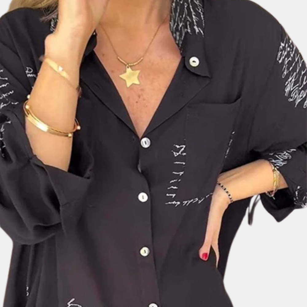 Elizah - Stijlvol zomers damesshirt met letterprint