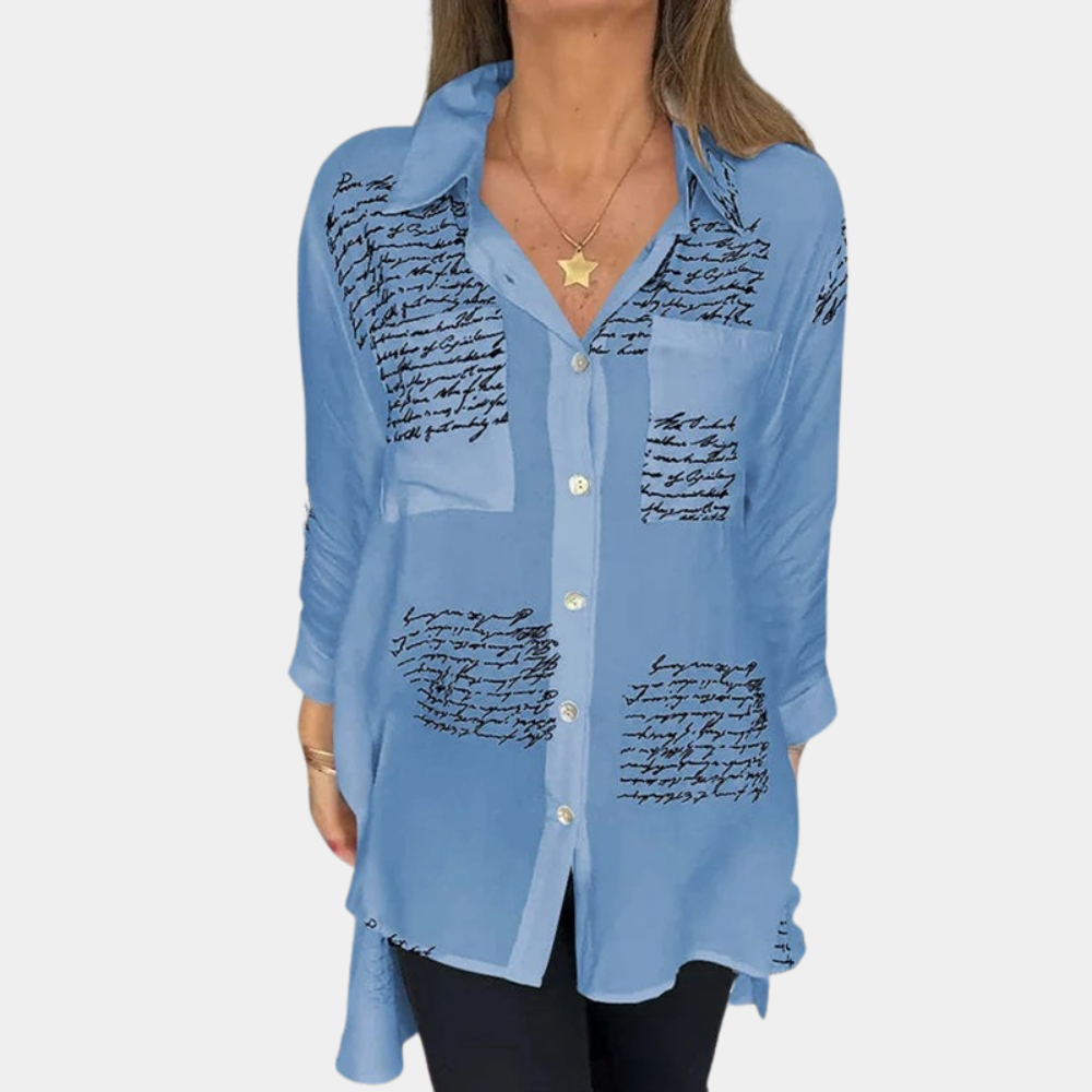 Elizah - Stijlvol zomers damesshirt met letterprint