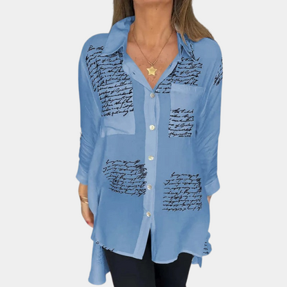Elizah - Stijlvol zomers damesshirt met letterprint