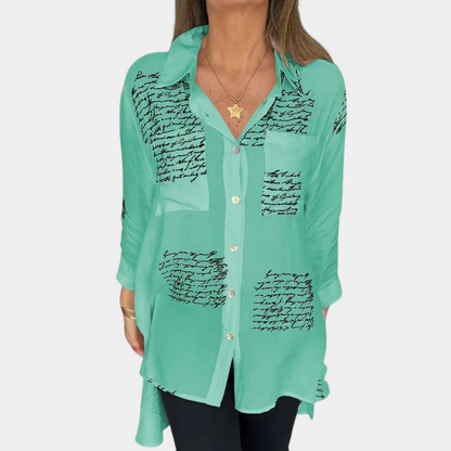 Elizah - Stijlvol zomers damesshirt met letterprint