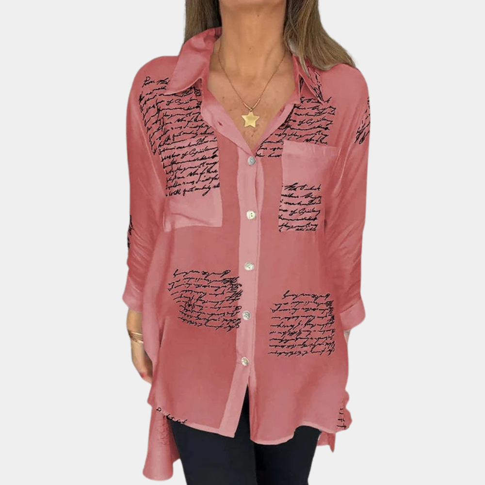 Elizah - Stijlvol zomers damesshirt met letterprint