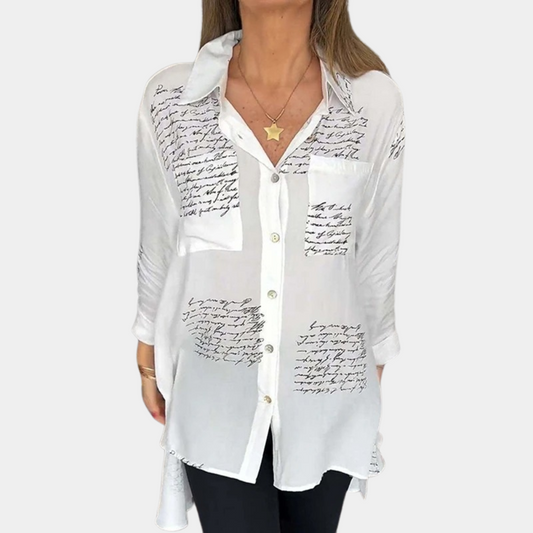 Elizah - Stijlvol zomers damesshirt met letterprint