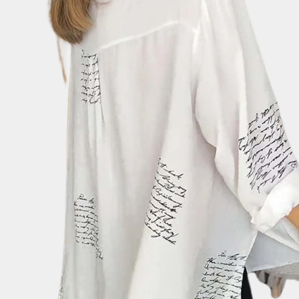 Elizah - Stijlvol zomers damesshirt met letterprint