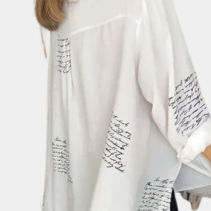 Elizah - Stijlvol zomers damesshirt met letterprint