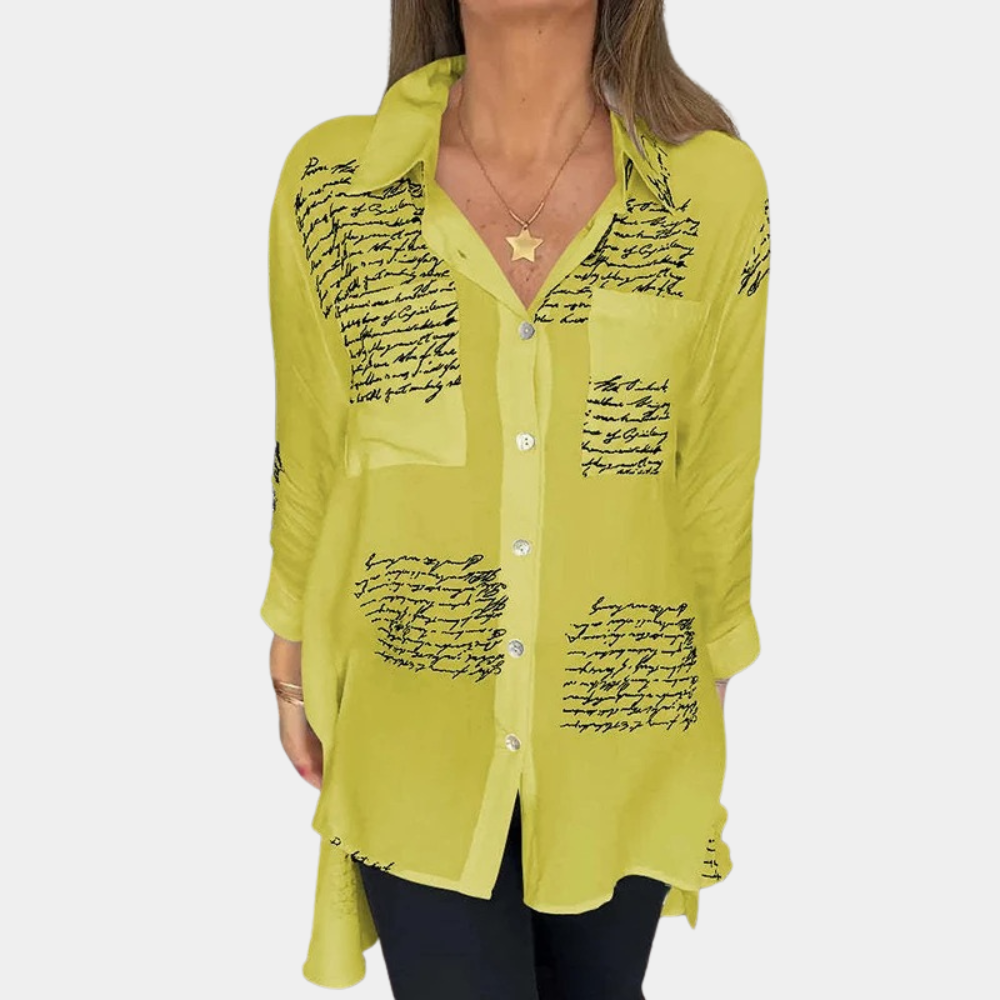 Elizah - Stijlvol zomers damesshirt met letterprint
