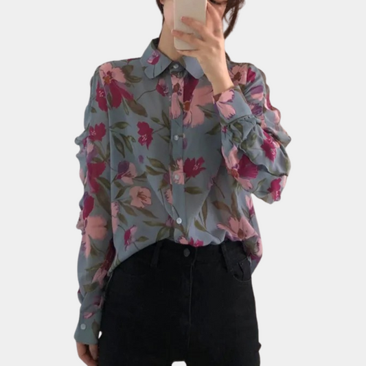 Ibbie - Zomerse gebloemde damesblouse