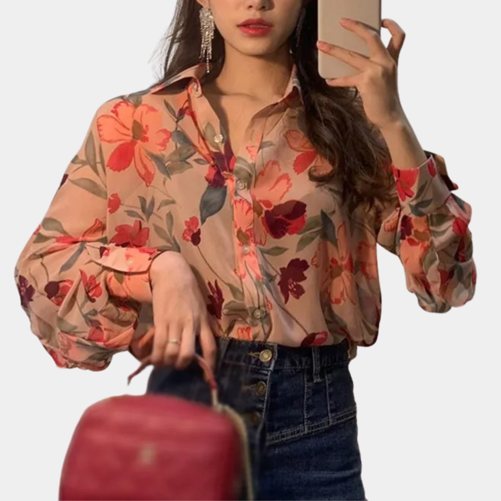 Ibbie - Zomerse gebloemde damesblouse