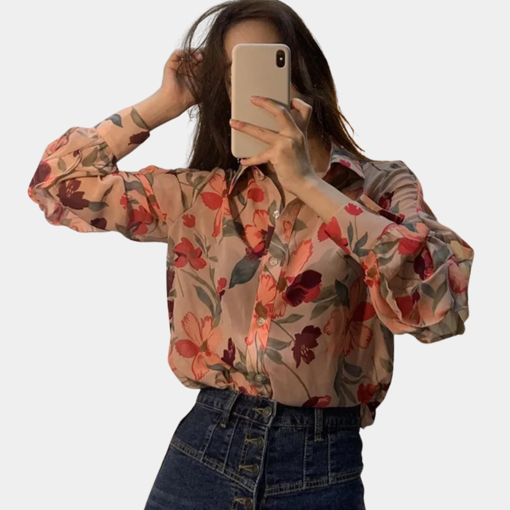 Ibbie - Zomerse gebloemde damesblouse