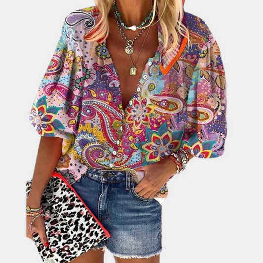 Vire - Luchtige damesblouse met paisleyprint voor de zomer