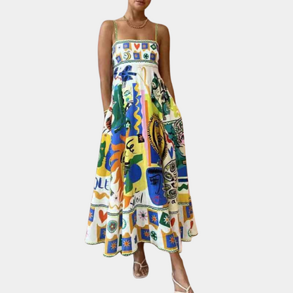 Carrie - Elegante damesjurk met zomerse print