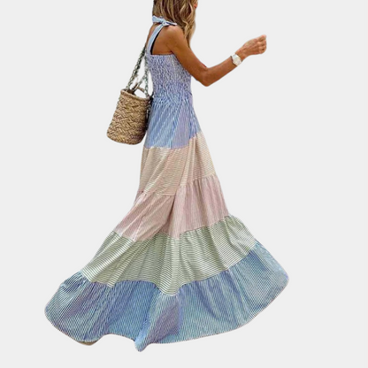 Rosalind - Zomerse multicolor maxi-jurk voor dames