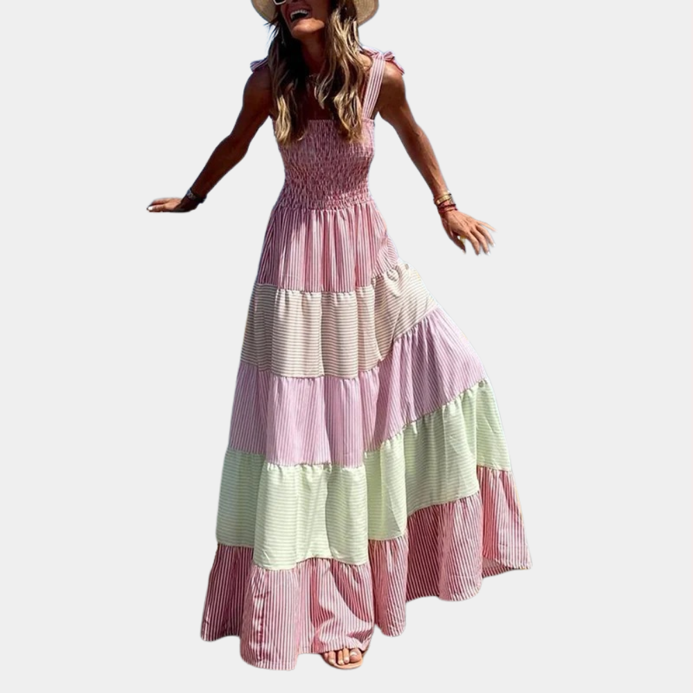 Rosalind - Zomerse multicolor maxi-jurk voor dames