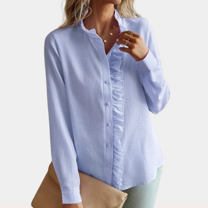 Alicia - Stijlvolle en gestreepte lente- en zomerblouse
