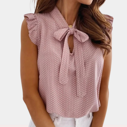 Bella - Stijlvolle zomerblouse met strikkraag voor zonnige dagen