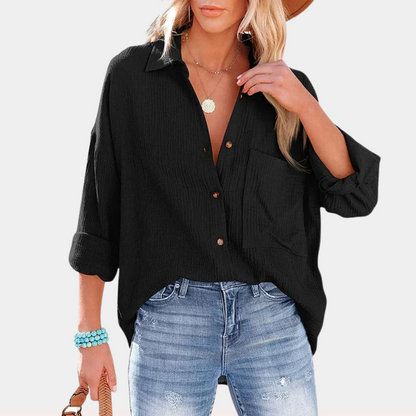 Viviana - Luchtige dames zomerblouse met zak voor zonnige dagen