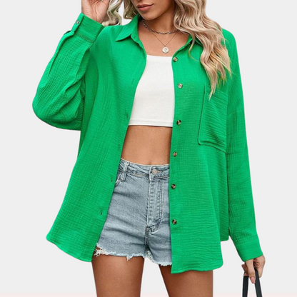 Viviana - Luchtige dames zomerblouse met zak voor zonnige dagen