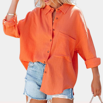 Viviana - Luchtige dames zomerblouse met zak voor zonnige dagen