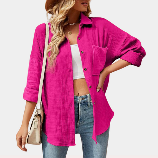 Viviana - Luchtige dames zomerblouse met zak voor zonnige dagen