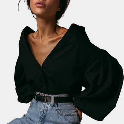 Raimona - Luchtige damesblouse met pofmouwen voor de zomer