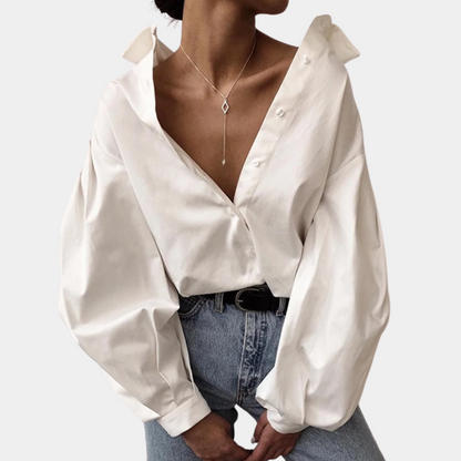 Raimona - Luchtige damesblouse met pofmouwen voor de zomer