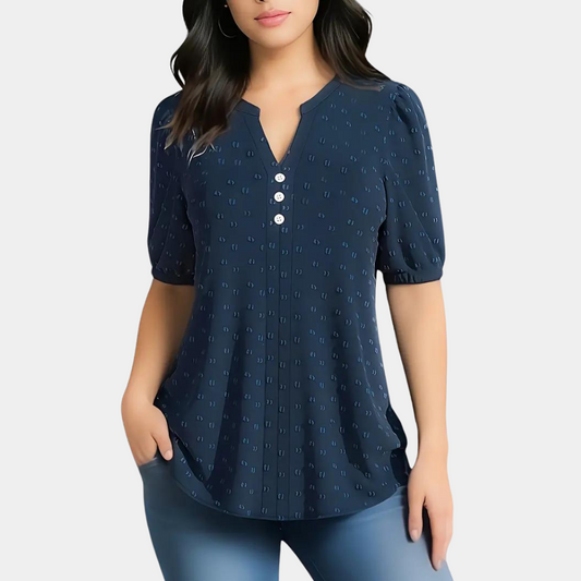 Isabetta - Luchtige damesblouse met v-hals voor de zomer
