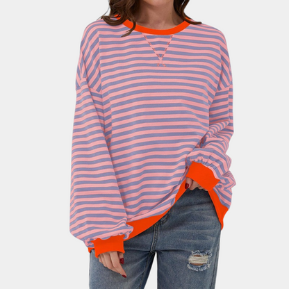 Gioia - Oversized en gestreepte zomerse trui voor dames