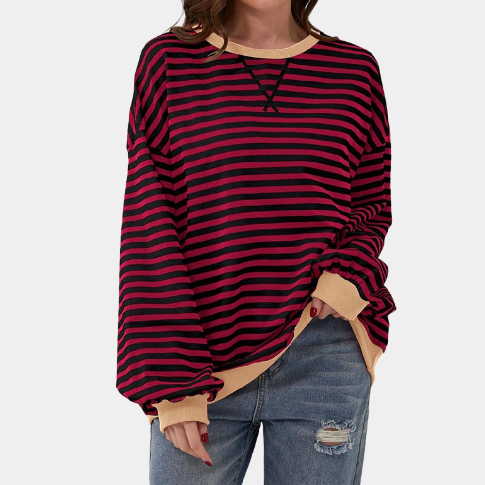 Gioia - Oversized en gestreepte zomerse trui voor dames