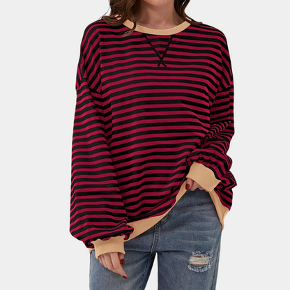 Gioia - Oversized en gestreepte zomerse trui voor dames