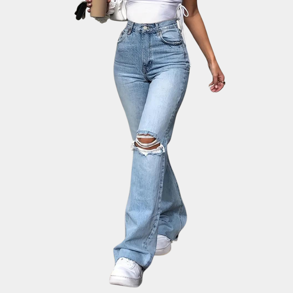 Primavera - Gescheurde damesbroek met hoge taille voor de zomer