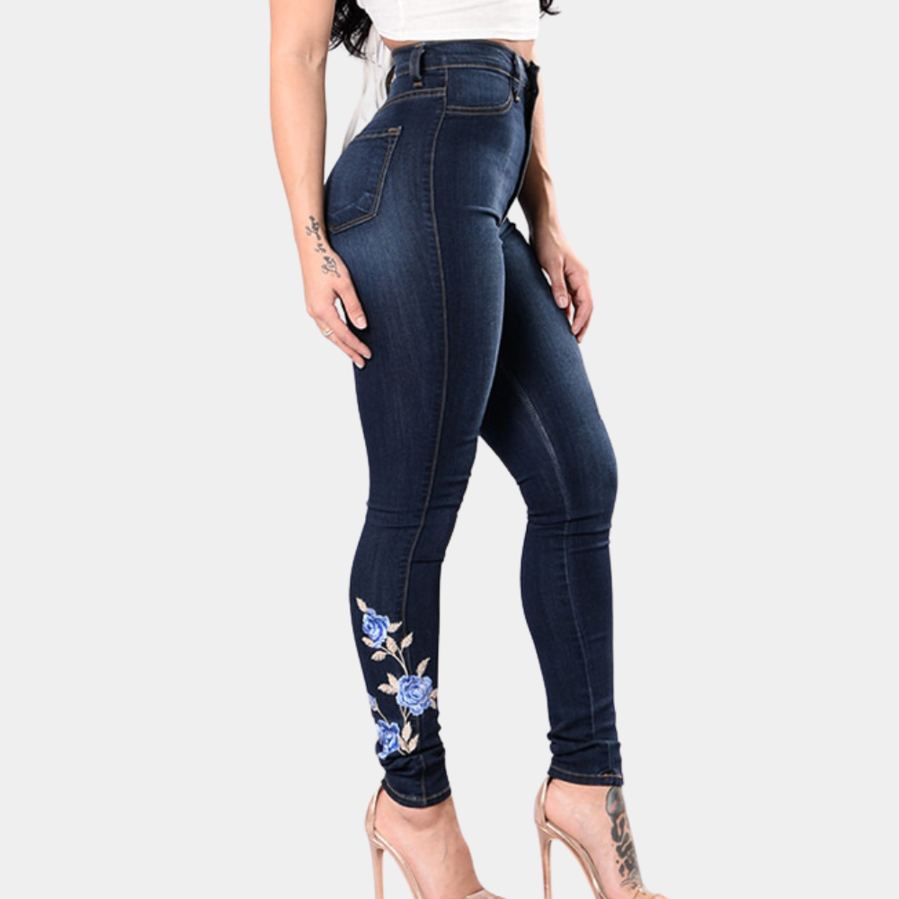 Ingrida - Geborduurde skinny jeans voor dames, perfect voor de zomer