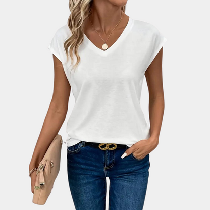 Afrodite - Casual dames t-shirt met v-hals voor de zomer