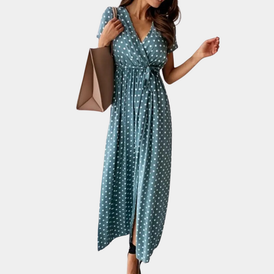 Shine - Zomerse dames maxi-jurk met v-hals