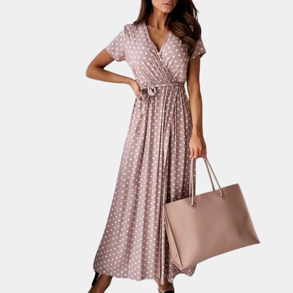 Shine - Zomerse dames maxi-jurk met v-hals