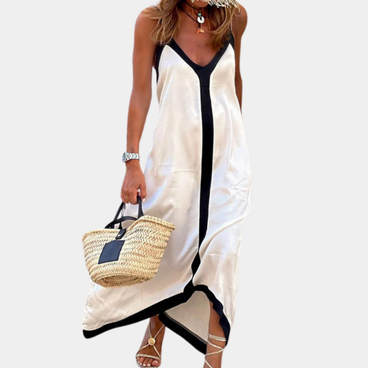 Inga - Zomerse dames maxi-jurk met spaghettiband