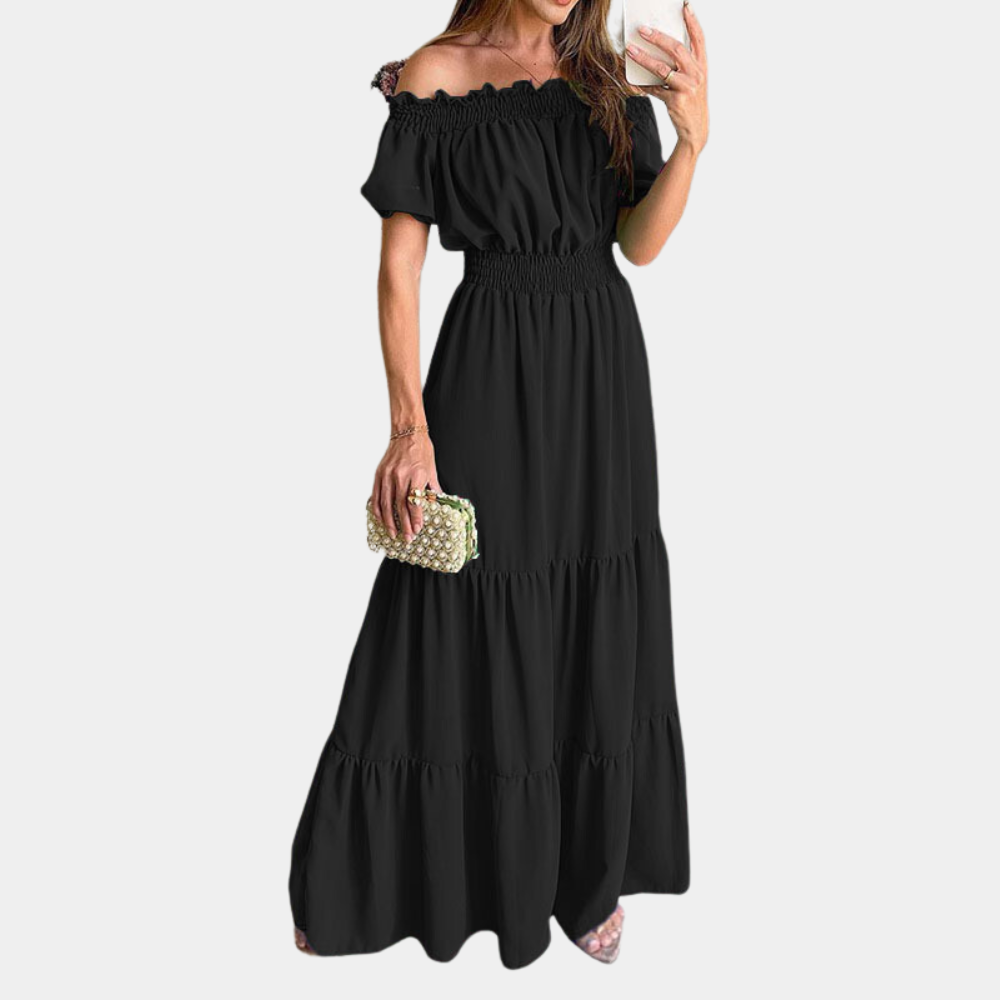 Elegante off shoulder maxi zomerjurk voor dames