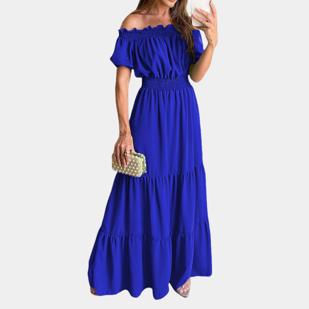 Elegante off shoulder maxi zomerjurk voor dames