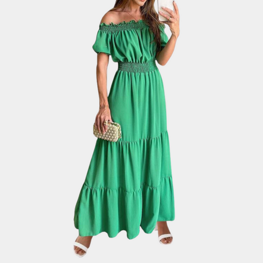 Elegante off shoulder maxi zomerjurk voor dames