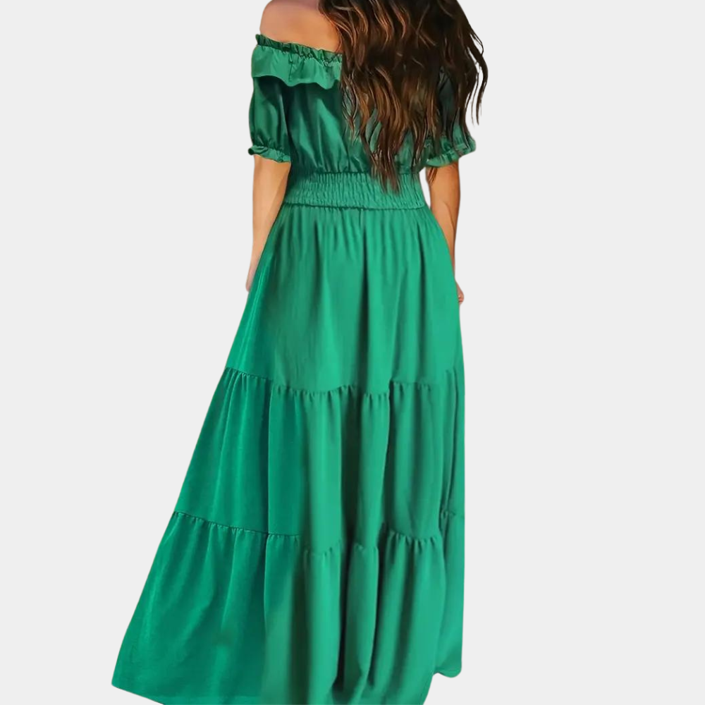 Elegante off shoulder maxi zomerjurk voor dames