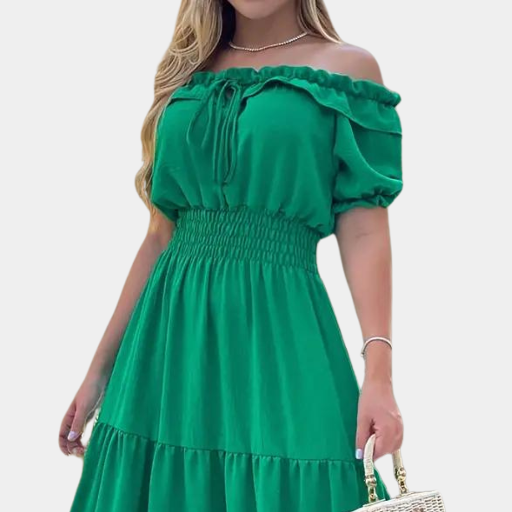 Elegante off shoulder maxi zomerjurk voor dames