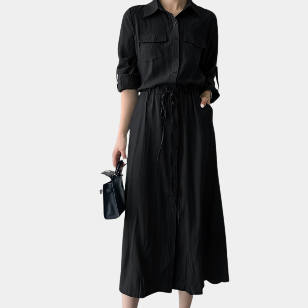 Jelena - Casual damesjurk met knopen voor de zomer