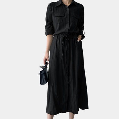 Jelena - Casual damesjurk met knopen voor de zomer