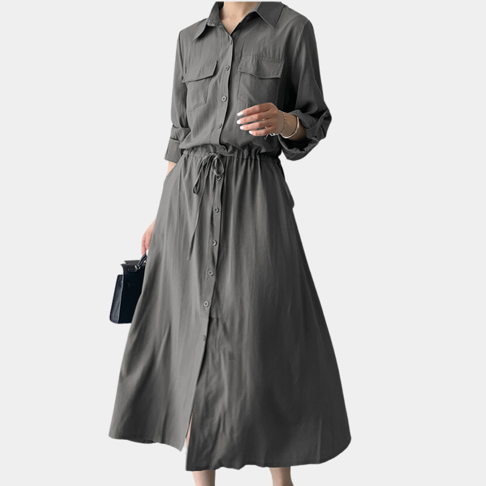 Jelena - Casual damesjurk met knopen voor de zomer