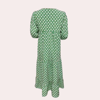Gelaagde maxi-jurk met pofmouwen - Zomerse Editie
