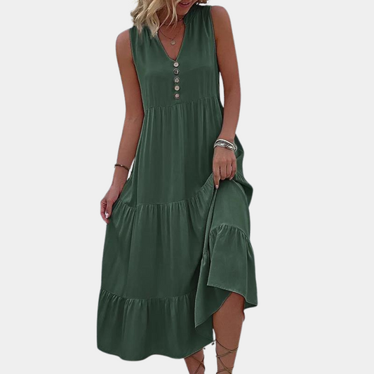 Casual damesjurk met v-hals voor de zomer
