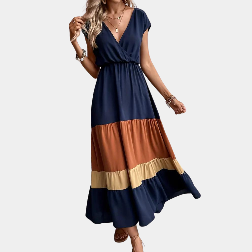 Casual damesjurk met v-hals voor de zomer