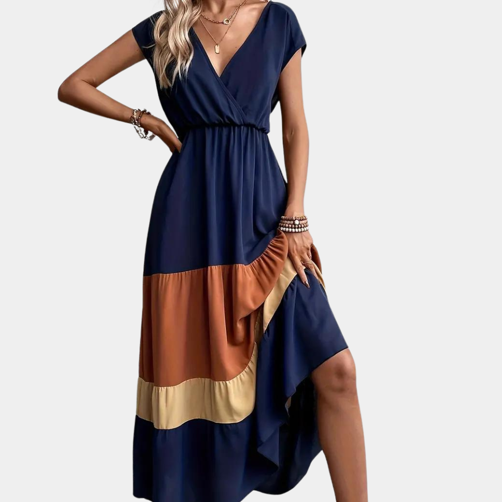 Casual damesjurk met v-hals voor de zomer